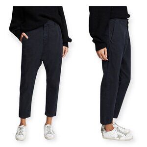 Nili Lotan Paris Drop Crotch Cropped‎ Pants in Jet Black  Size 6, New with tag